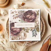 Mariage floral automne hiver en ivoire et bordeaux