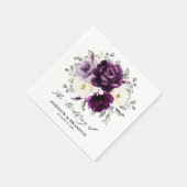 Serviette En Papier Mariage floral blanc blanc blanc blanc de prune d' (Coin)