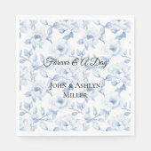 Serviette En Papier Mariage floral blanc chic (Devant)