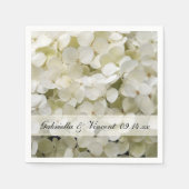 Serviette En Papier Mariage floral blanc Hydrangea (Devant)