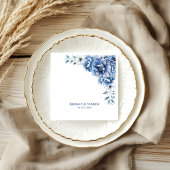 Serviette En Papier Mariage Floral Bleu
