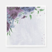 Serviette En Papier Mariage floral bleu pourpre (Devant)