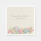 Serviette En Papier Mariage Floral Boho (Devant)
