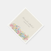 Serviette En Papier Mariage Floral Boho (Coin)
