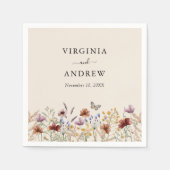 Serviette En Papier Mariage Floral Boho (Devant)