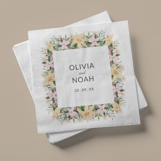 Serviette En Papier Mariage floral boho