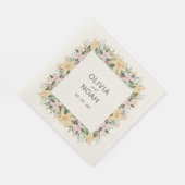Serviette En Papier Mariage floral boho (Coin)