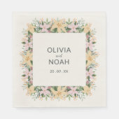 Serviette En Papier Mariage floral boho (Devant)