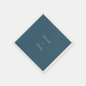 Serviette En Papier Mariage Floral Boho de la Marine (Coin)