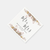Serviette En Papier Mariage floral boho minimal (Coin)