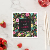 Serviette En Papier Mariage floral Boho moderne (En situation)