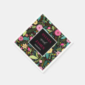 Serviette En Papier Mariage floral Boho moderne (Coin)