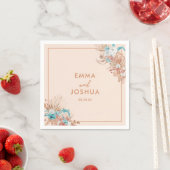 Serviette En Papier Mariage floral Boho moderne (En situation)