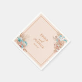 Serviette En Papier Mariage floral Boho moderne (Coin)