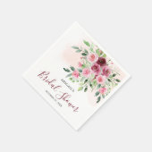 Serviette En Papier Mariage Floral Bourguignon (Coin)