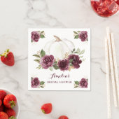 Serviette En Papier Mariage Floral Bourguignon Citrouille Automne (En situation)