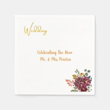 Mariage Floral Bourguignon et Or Scriptural