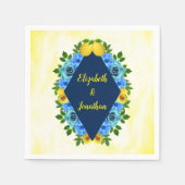 Serviette En Papier Mariage floral citron soleil (Devant)