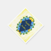 Serviette En Papier Mariage floral citron soleil (Coin)