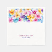 Serviette En Papier Mariage floral coloré (Devant)