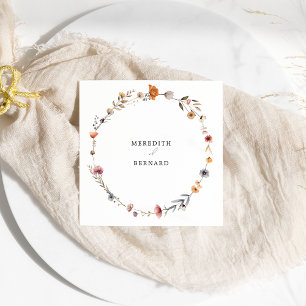 Serviette En Papier Mariage floral coloré