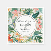 Serviette En Papier Mariage floral coloré (Devant)