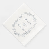 Serviette en papier mariage floral couronne minima (Coin)