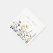 Serviette En Papier Mariage floral d'aquarelle dynamique (Coin)