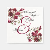 Serviette En Papier Mariage Floral de Bourgogne (Devant)