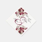 Serviette En Papier Mariage Floral de Bourgogne (Coin)