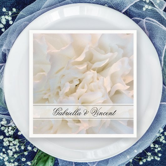 Serviette En Papier Mariage floral de carnation blanche