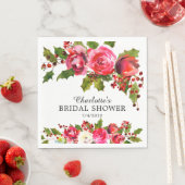 Serviette En Papier Mariage floral de houx (En situation)