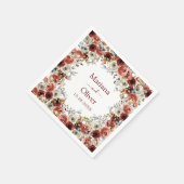 Serviette En Papier Mariage floral de l'aquarelle d'automne (Coin)
