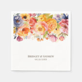 Serviette En Papier Mariage floral de printemps dynamique (Devant)