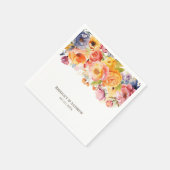Serviette En Papier Mariage floral de printemps dynamique (Coin)