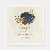 Serviette En Papier mariage floral de terre cuite (Devant)