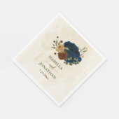 Serviette En Papier mariage floral de terre cuite (Coin)