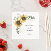 Serviette En Papier Mariage floral de tournesol (En situation)
