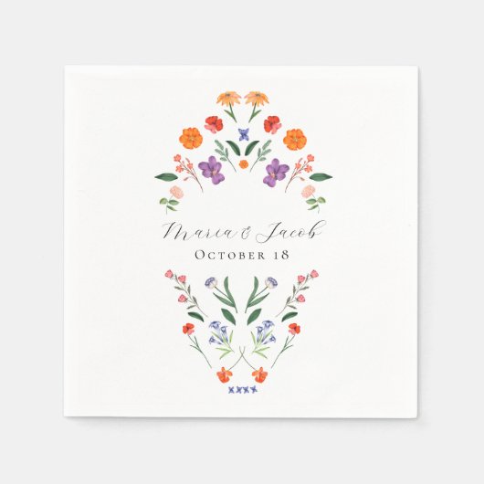 Serviette En Papier Mariage floral du jardin secret (Devant)