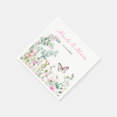 Serviette En Papier Mariage floral du papillon vert du printemps (Coin)