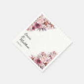 Serviette En Papier Mariage floral Dusty Rose Boho (Coin)