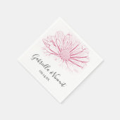 Serviette En Papier Mariage floral, effet marguerite rose (Coin)