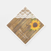 Serviette En Papier Mariage floral en dentelle de tournesol (Coin)