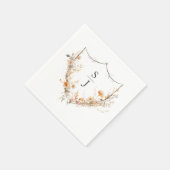 Serviette En Papier Mariage floral fleur sauvage Peach (Coin)