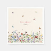 Serviette En Papier Mariage Floral Fleur sauvage rustique (Devant)