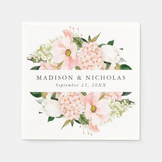 Serviette En Papier Mariage floral flush printanier personnalisé (Devant)