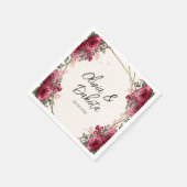 Serviette En Papier Mariage floral géométrique Dusty Rose (Coin)