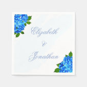 Serviette En Papier Mariage Floral Hydrangea Bleu (Devant)
