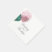 Serviette En Papier Mariage Floral Hydrangea rose (Coin)