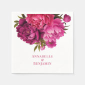 Serviette En Papier Mariage floral Magenta Peony (Devant)
